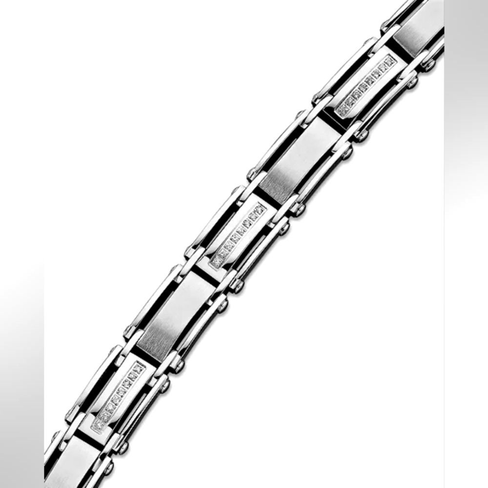 Men's Diamond Bracelet in Stainless Steel (1/2 ct. t.w.)